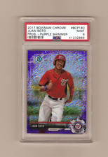 2017 BOWMAN CHROME PURPLE SHIMMER PSA 9 MINT JUAN SOTO ROOKIE CARD (989)