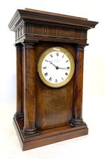 Antique Single Chain Fusee Empire Mantel Clock With Cuban Mahogany Case Fatton
