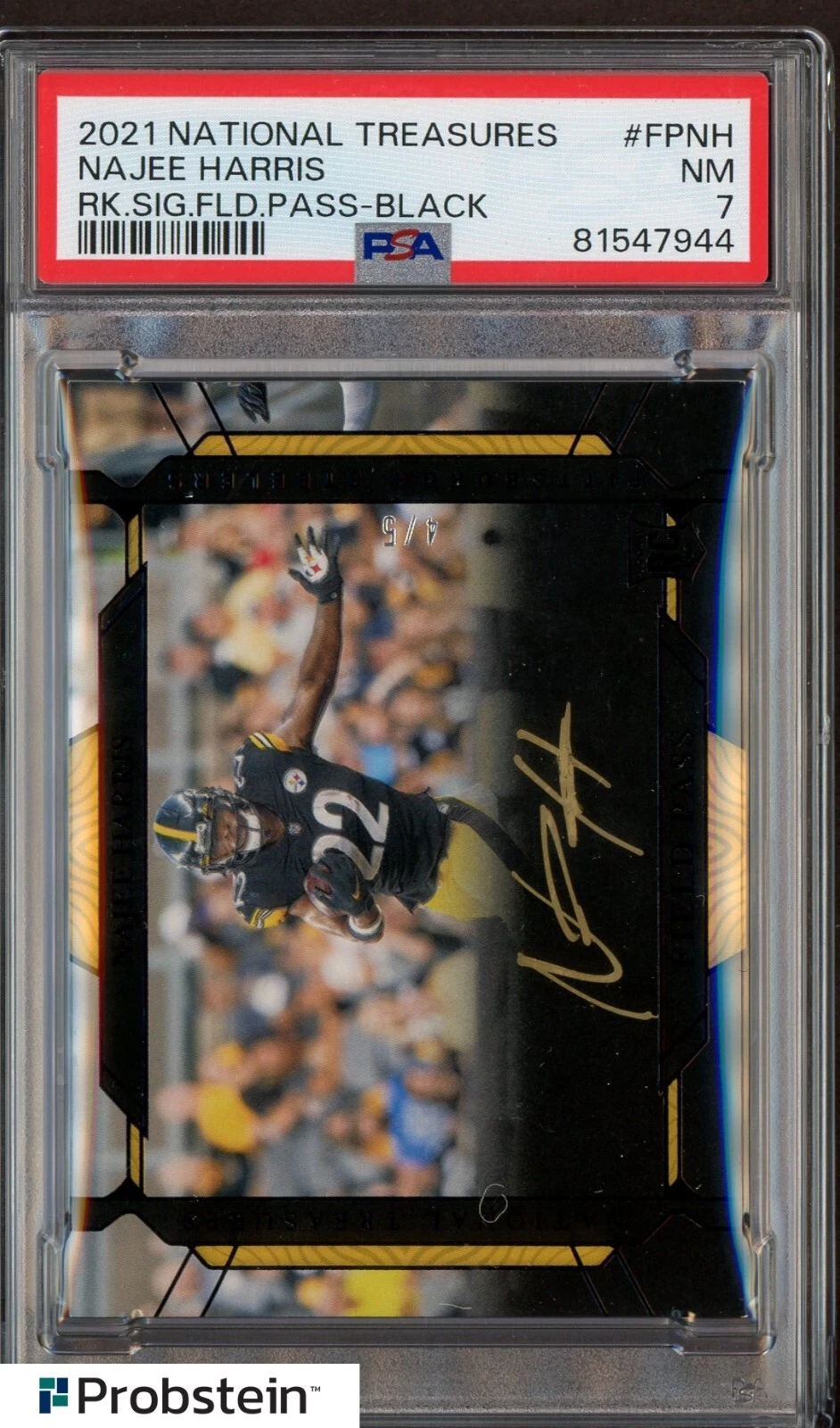 Najee Harris Panini National Treasures Rookie Signatures Field Pass #FPNH Black