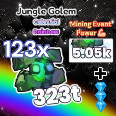 123x Rainbow Jungle Golem + 3 Millions Diamonds. PS99. Same Day