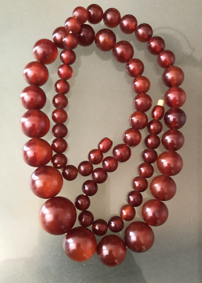 Ancien Collier Bakélite Marron – Vintage, Pièce Unique