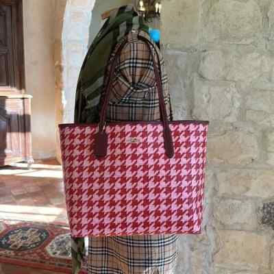 Coach City Tote With Houndstooth Print Handbag Purse NWT Authentic Women lady