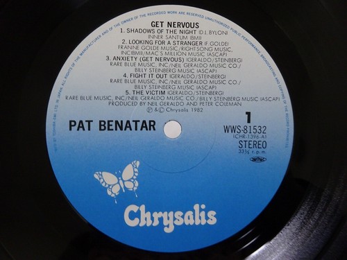 Pat Benatar Get Nervous Chrysalis WWS-81532 Japan VINYL LP OBI - Picture 3 of 3