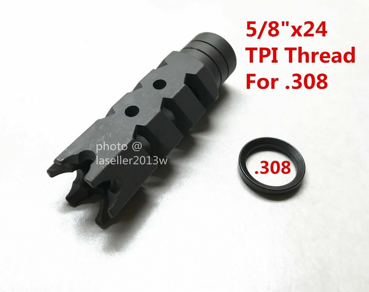 DB TAC INC 5/8x24 TPI Muzzle Brake - Black Phosphate Finish For .308