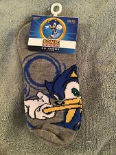 Sonic The Hedgehog No-shows Toddler Children  s Socks Size 6-8 1/2 Grey 1 Pair