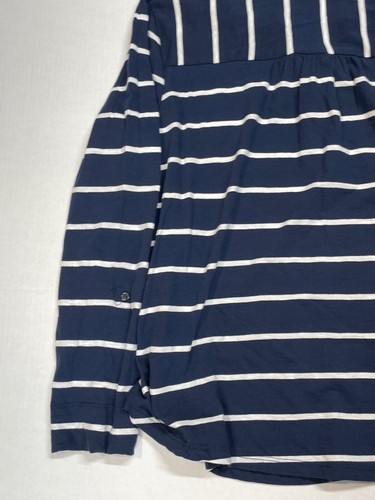 Style & Co. blau-weiß gestreifter Pullover 3/4 Arm Oberteil 100% Baumwolle XL Neu mit Etikett - Bild 11 von 12