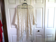 ALTAR'D STATE - BEAUTIFUL Open Weave Cardigan w/Fringe - Cream - M/L