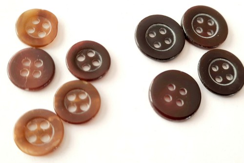 6 Piece Real Mother of Pearl Buttons 10mm - 15mm Cleanbake 4 Hole Shirts Blouses - Picture 6 of 16