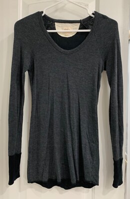 Fair Condition Aritzia Wilfred Free Long Sleeve Scoop Neck Grey Shirt Size Small