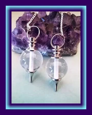 CRYSTAL QUARTZ BALL Dowsing Pendulum, CRYSTAL Divination PENDULUM, Ball Pendulum