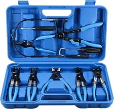 9Pcs Hose Clamp Clip Pliers Set Swivel Jaw Fuel Oil Water Hose Auto Tool Kit