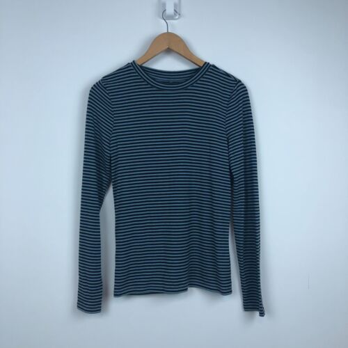 Lou & Grey Women's Blue Striped Long Sleeve Tee Shirt Casual Size Small