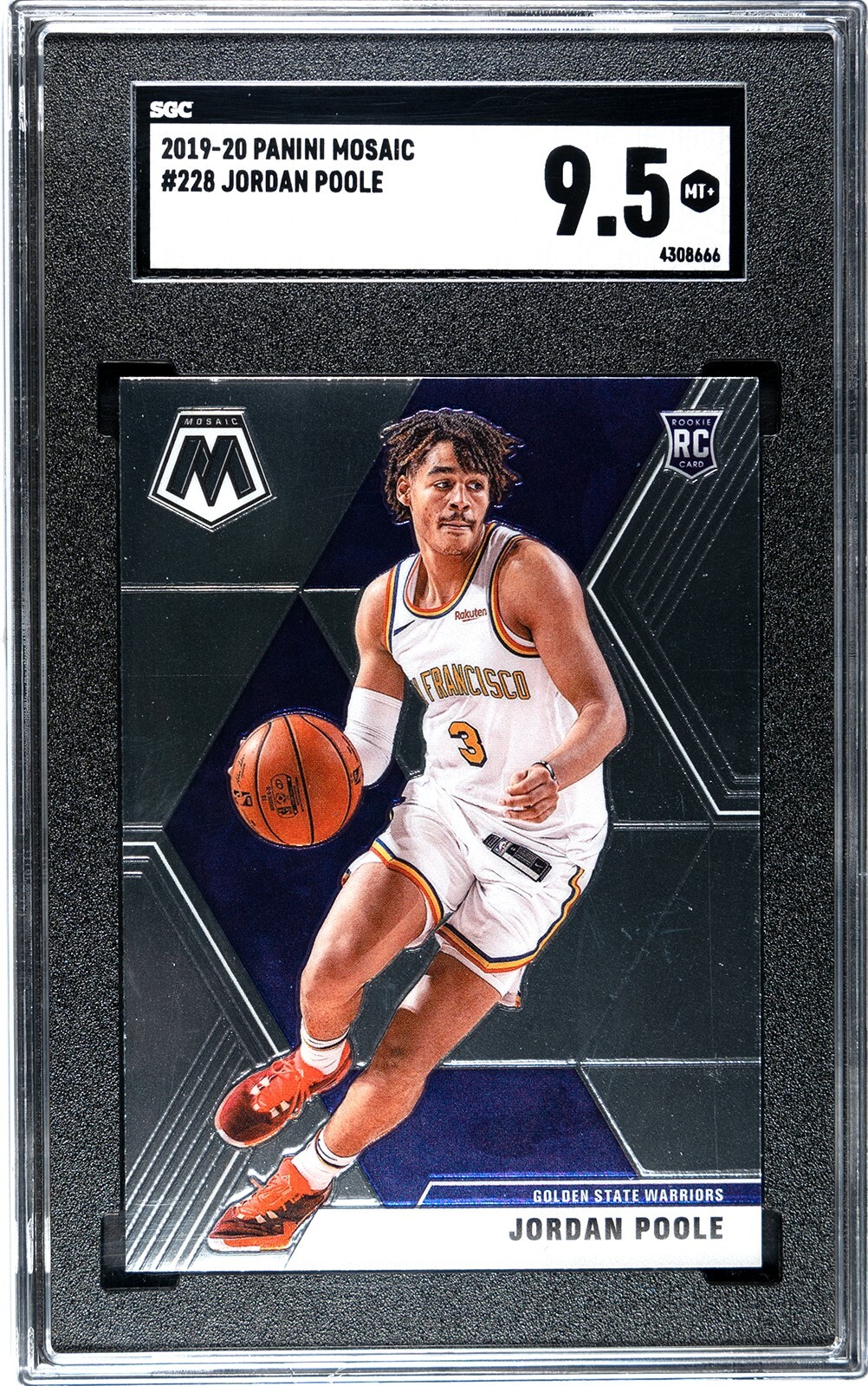 2019-20 Panini Mosaic #228 Jordan Poole SGC 9.5 MINT+ RC