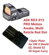 ADE RD3-015 PRO Red Dot + Optic Mount plate 4 Smith Wesson SW MP 9 Shield EZ