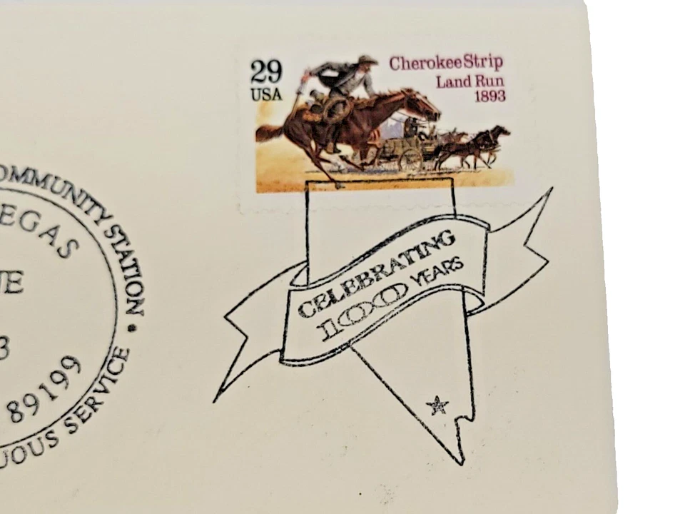 1993 Las Vegas Post Office Stamp 100 Years USPS Issue Envelope Letter - Image 3 of 4
