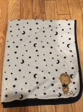 Carters Child of Mine Blue Monkey Baby Security Blanket Lovey Star Moon