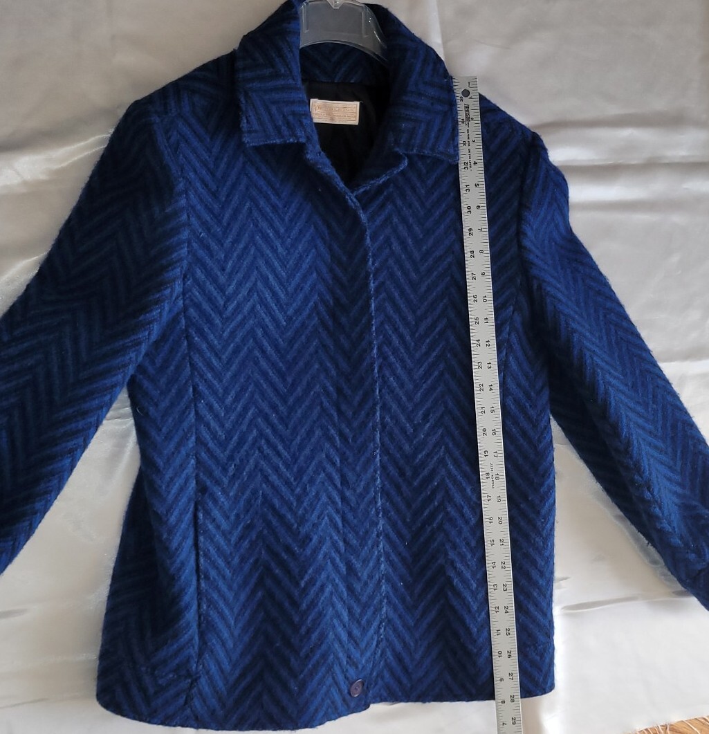 Pendleton Wool Herringbone  Blue Black Vintage,  … - image 7