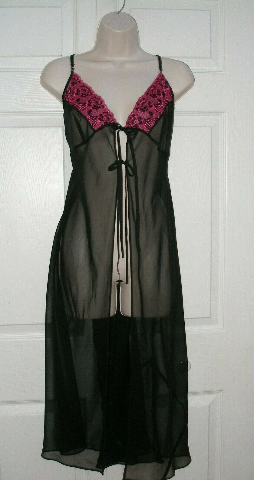 Ashlee Stewart 1X Long Black Negligee 