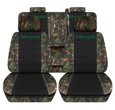 Truck Seat Covers 2014-2018 Chevy Silverado Camouflage Black Insert Seat Covers