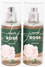 Bath & Body Works Rose Fine Fragrance Body Mist Spray Mini Travel 2.5 oz 2pc Set