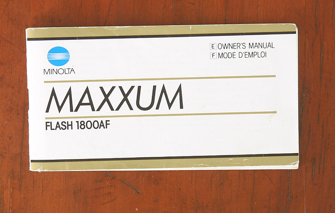 MINOLTA FLASH 1800AF INSTRUCTION BOOK/56796 | eBay