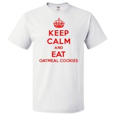 Camiseta Keep Calm and Eat Avena Galletas Camiseta Divertida