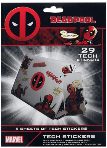 Marvel Deadpool Tech Autocollants,Ensemble De 29 Autocollants pour - Afbeelding 1 van 1