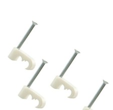 50 X WHITE DUAL SHOTGUN COAX CABLE CLIPS 4 WF65 / CT63 SKY + PLUS HD TWIN CABLE