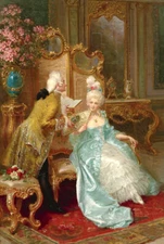 Sweet poetry reading Classical oil painting Giclee Art Printed on canvas L2633