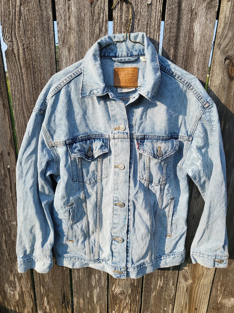 Levis Jacket Adult Medium light wash Denim Big E Trucker Chore Premium