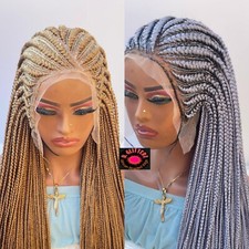 All Back Braided Wig On 13 6 Lace Frontal Closure 46"