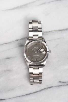 Vintage Rolex Oyster Perpetual Date 70s Ref 1501 34mm Grey Mosaic Dial 34mm Cas