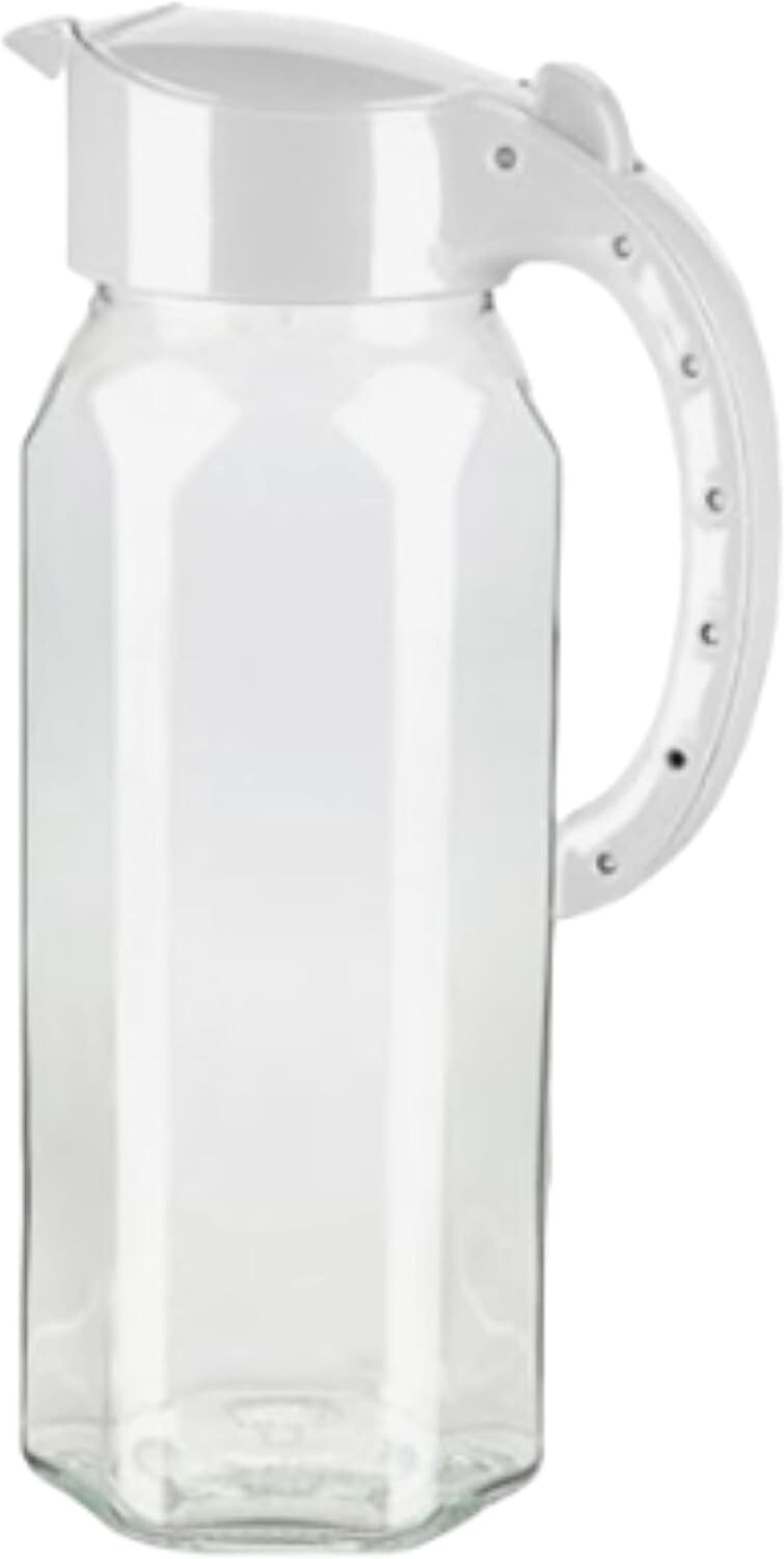 1.5 L Glass Fridge Door Jug Water Pitcher with Plastic Lid Cocktail
