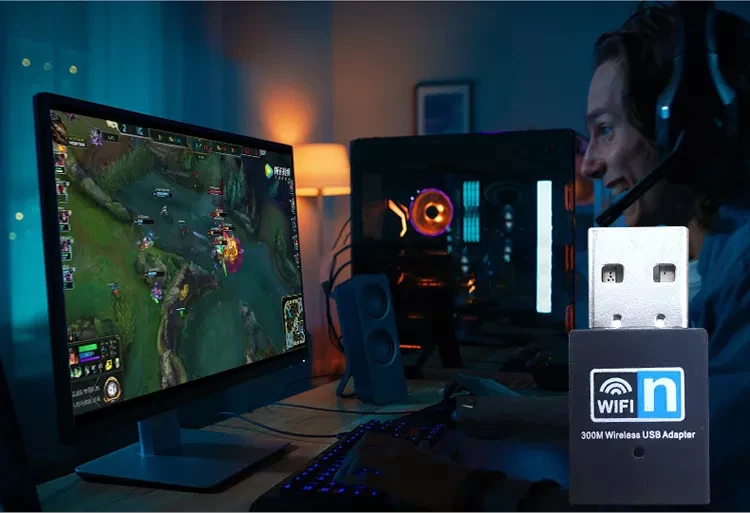 Wireless WiFi Adapter USB Receiver Booster Laptop Desktop PC Network LAN Adapter - Image 2 of 4