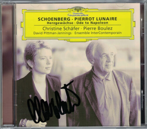 Christine SCHÄFER Signiert SCHOENBERG Pierrot Lunaire Ode to Napoleon BOULEZ CD  - Bild 1 von 1