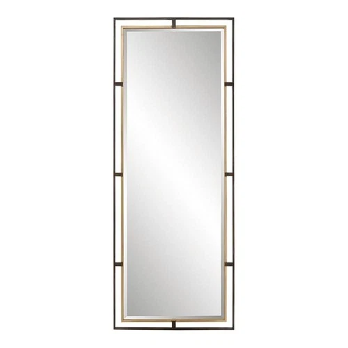 Uttermost Carrizo Transitional Iron Metal and MDF Tall Mirror in Bronze/Gold - Picture 1 of 7