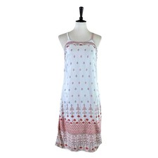 Lapogee Shift Dress Sleeveless Boho Cream Red Print Women’s Size Medium