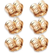 ERT 14K Gold Earring Backs - 6 Piece Replacement Yellow Gold Ear Locking for ...