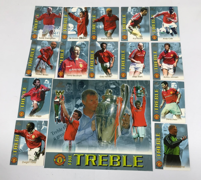 1999 MANCHESTER UNITED FOOTBALL CLUB TREBLE TRADING CARD