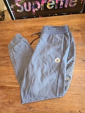 HURLEY women's Fleece Joggers Pants Sweatpants L Run Jog Gray Metalic
