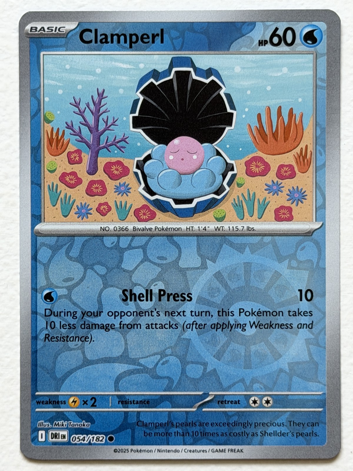 Clamperl - Destined Rivals - #54/182 - Reverse Holo - NM