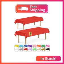 DecorRack 2 Rectangular Tablecloths BPA-Free Plastic, 54 x 108 inch, Dining Tabl