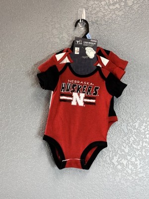 Nebraska Cornhuskers Set of THREE Infant Baby Bodysuits New! 0-3 Month Newborn