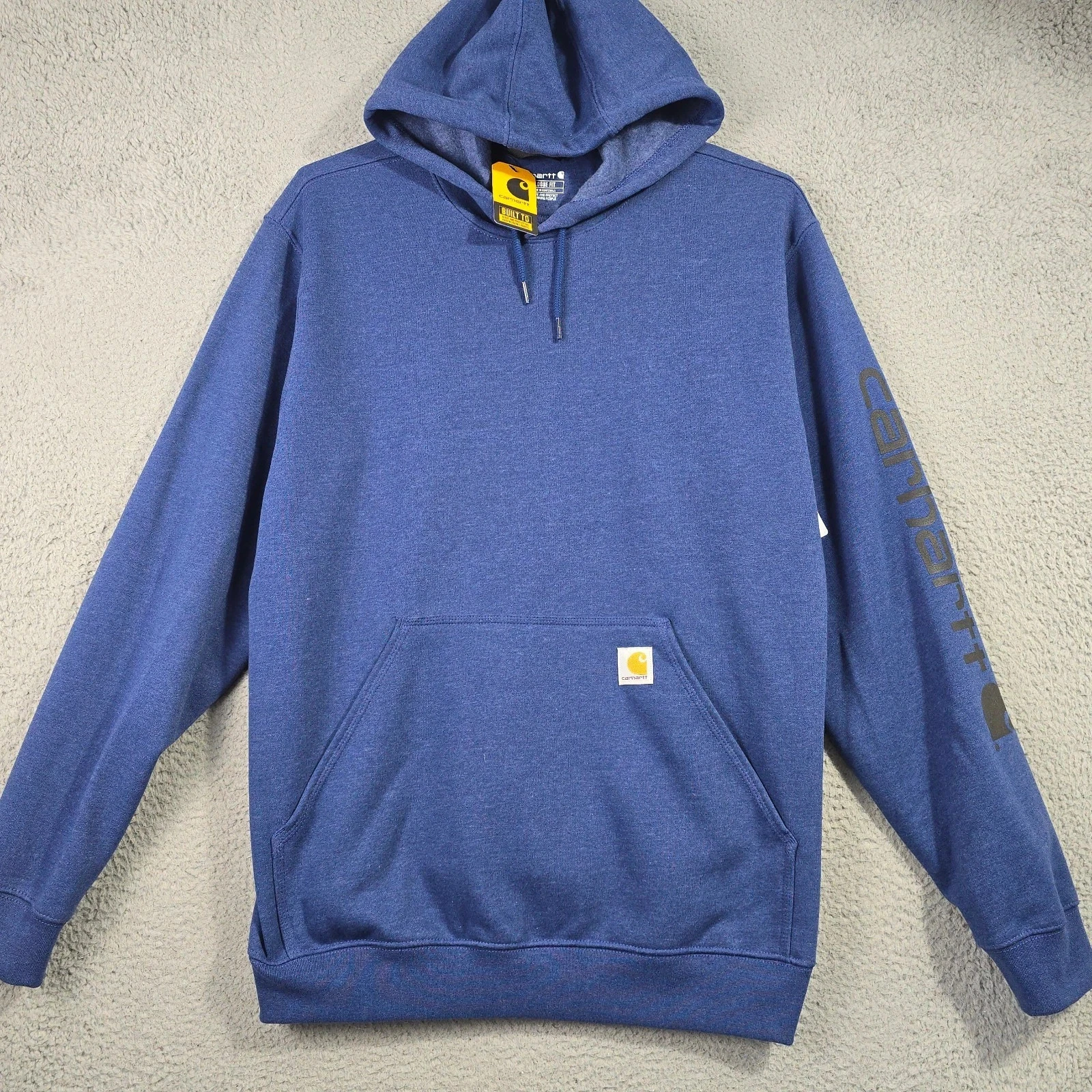 Carhartt Hoodie Mens Large L Blue Outdoor Work Fleece Sweatshirt Loose Fit NWT