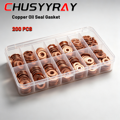 #ad 200PCS Oil Drain Plug Gasket AssortmentOil Crush Washer Seals KitAutomotive $19.99
