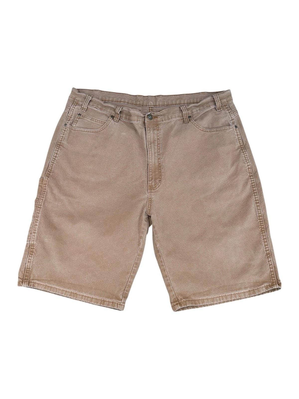 Dickies Khaki Cargo Shorts Carpenter Dickies Shorts with Pockets Size 42 Brown