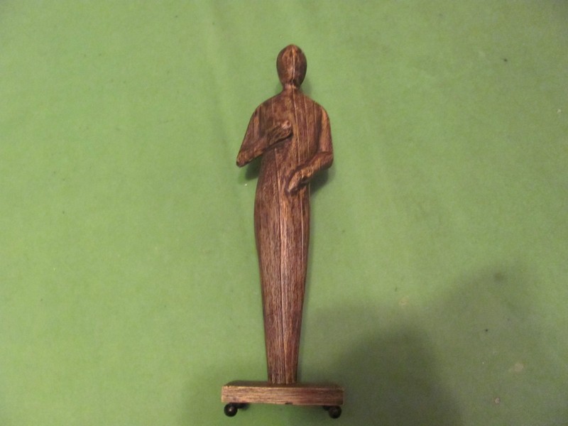 Hand Carved Wooden Women Statue Figure 12" Tall.