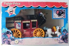 Vintage 1996 Fisher Price Great Adventures Cannonball Coach Western Horse New