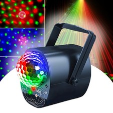 Party Light Disco Ball Multi Colour. Red + Green Laser Show Moonflare 3-in-1