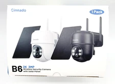 Cinnado 1 Pack 2K 3MP Wireless Security Camera With Solar Panel Model B6